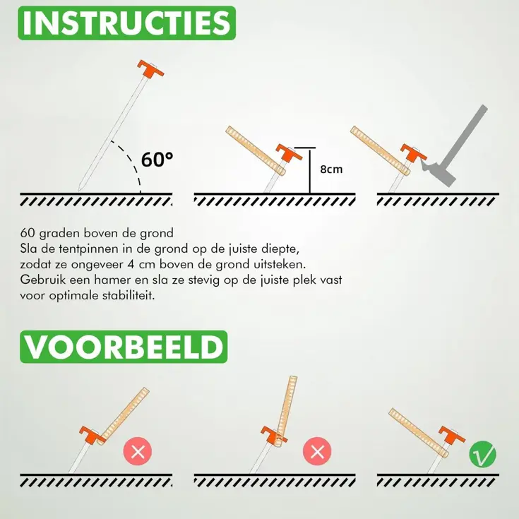 Tentharingen - 18 cm Oranje - 12 Stuks