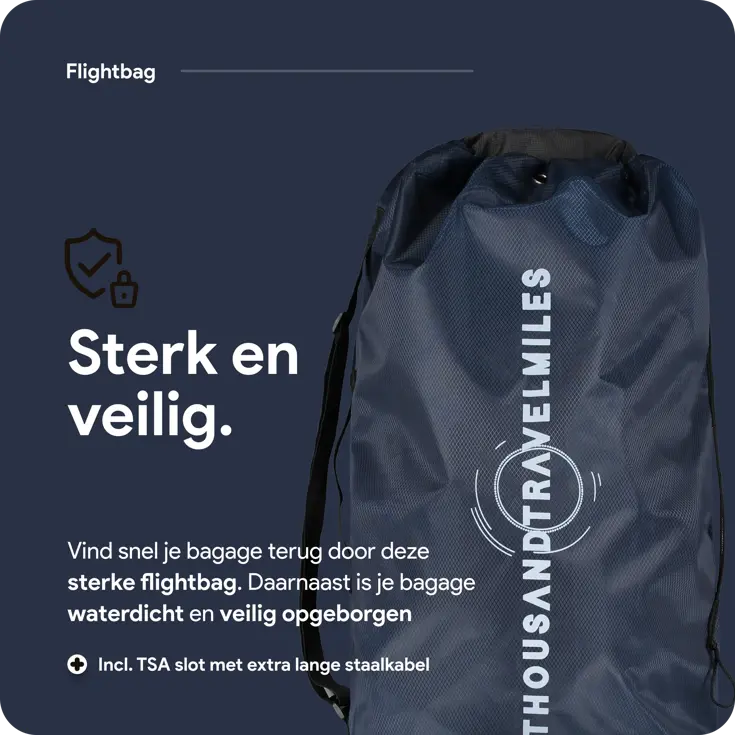 Flightbag vliegtuighoes TSA slot 60–90L – N Blauw
