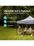 Partytent – 3x3 m – Easy-Up – Donkergrijs