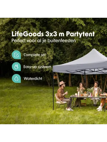 LifeGoods Partytent – 3x3 m - Easy-Up