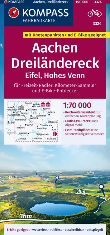 Fietskaart FK 3324 Aachen Dreiländereck