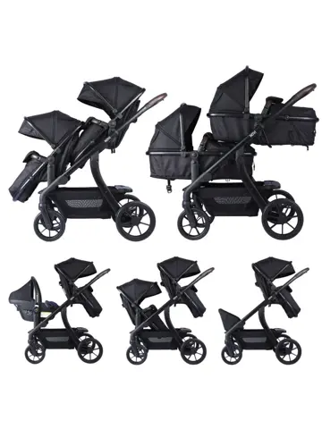 Kinderwagen Novi Pacific Premium Duo Solid Black