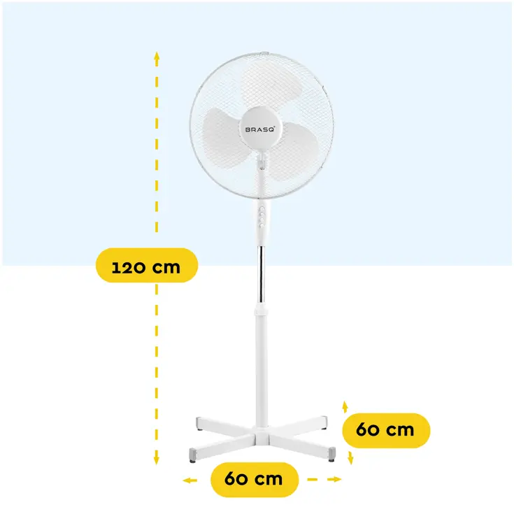 Statiefventilator 40 cm – verstelbaar – 3 standen