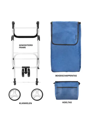 3 Wheel Boodschappenwagen 62L