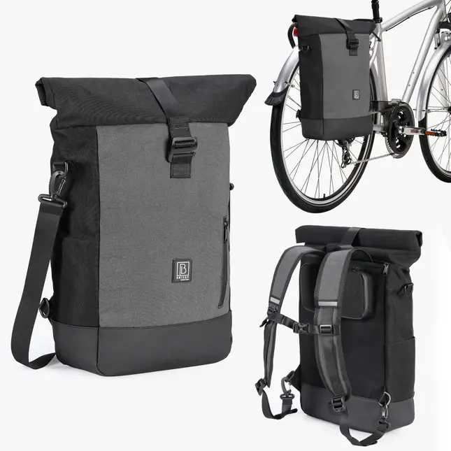 Brisby 40-52L 3-in-1 rolltop fietstassen