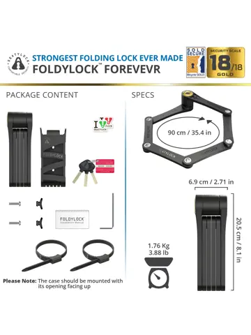 FoldyLock 90 ART3 Fiets Vouwslot Forever