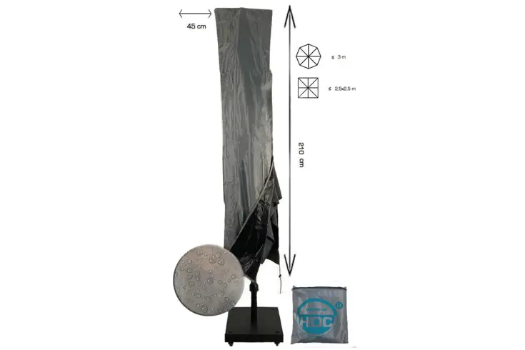 Zweefparasol hoes 210x45 cm - Diamond