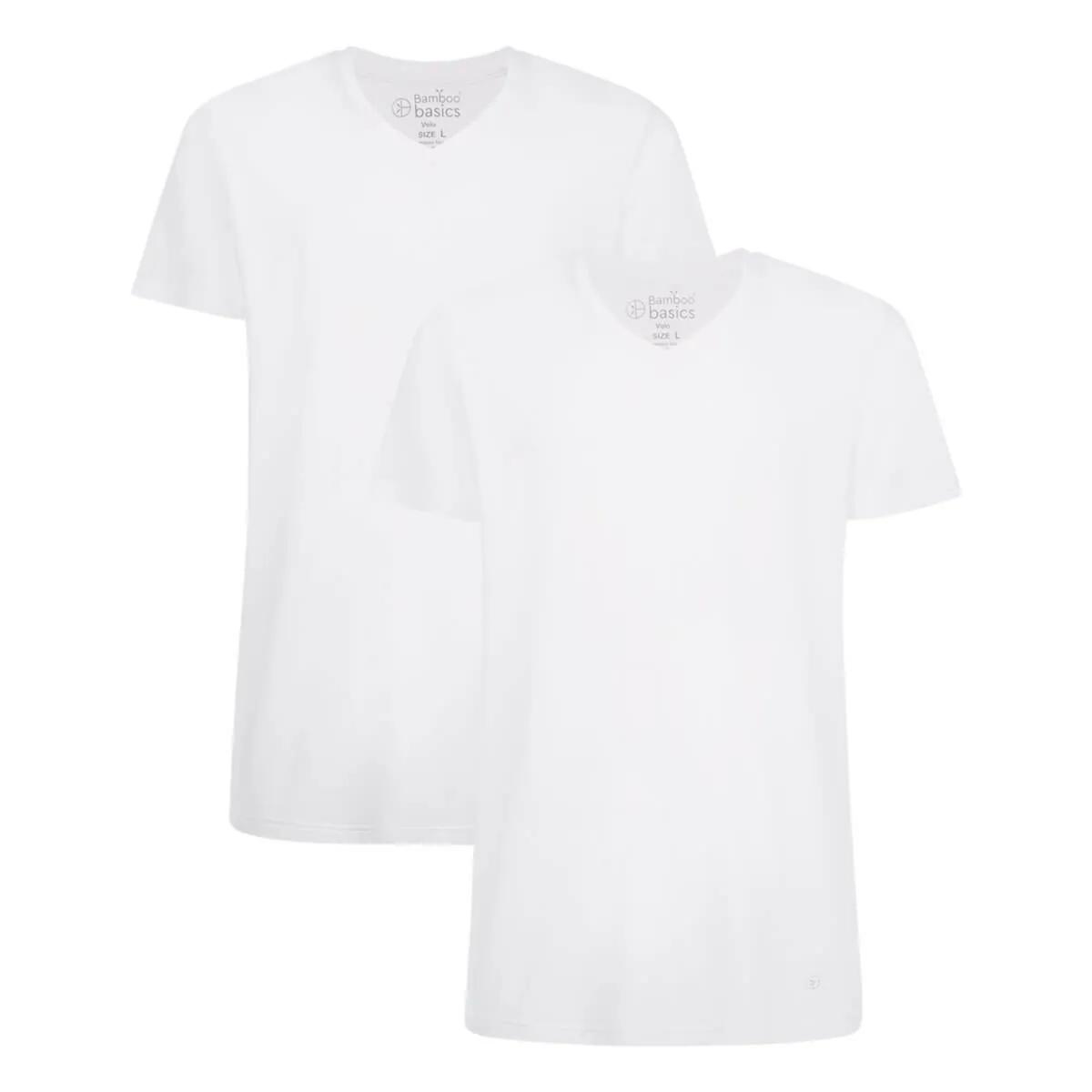 Bamboo Basics  VELO  T-shirts V-hals 2-pack heren  L  Wit main product image