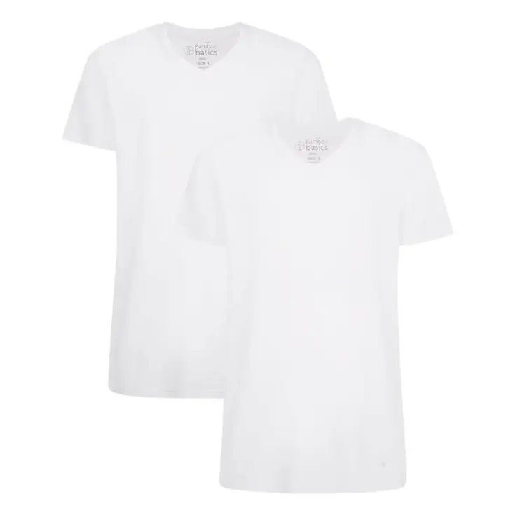 VELO - 2 V-hals T-shirts Bamboo Basics