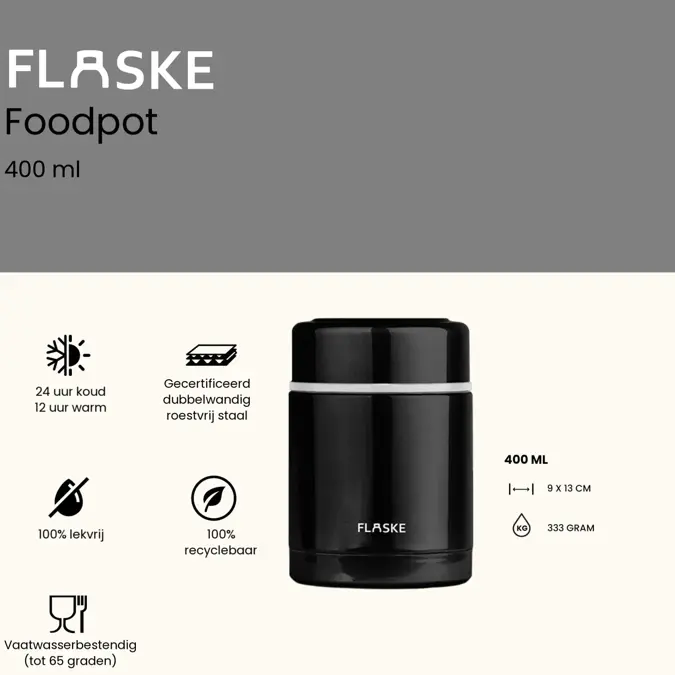 FLASKE  400ML  Herbruikbare Voedselcontainer