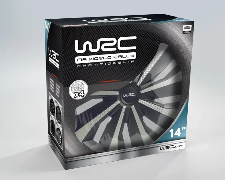 Wieldoppen - 14 inch - carbon look - 4 stuks
