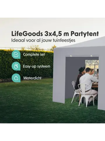 Partytent met Zijwanden – 3x4.5 m – Donkergrijs