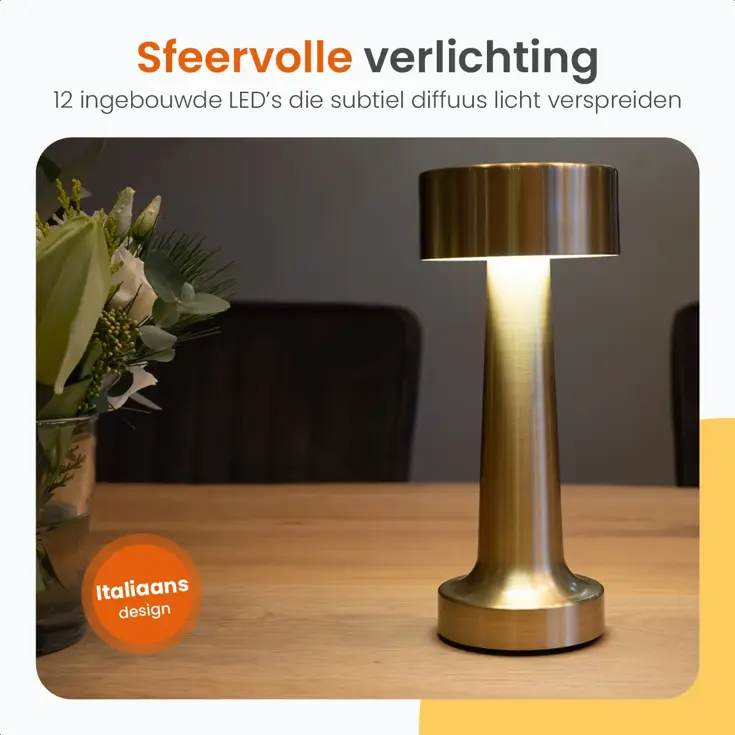 Classic Tafellamp Oplaadbaar - 21cm - LED