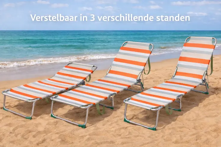 Strandset 3-Delig – stoel + ligbed + Koeltas