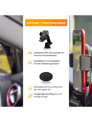 Telefoonhouder Auto Zuignap + Dashboardpad