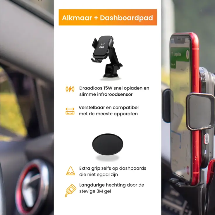 Telefoonhouder Auto Zuignap + Dashboardpad