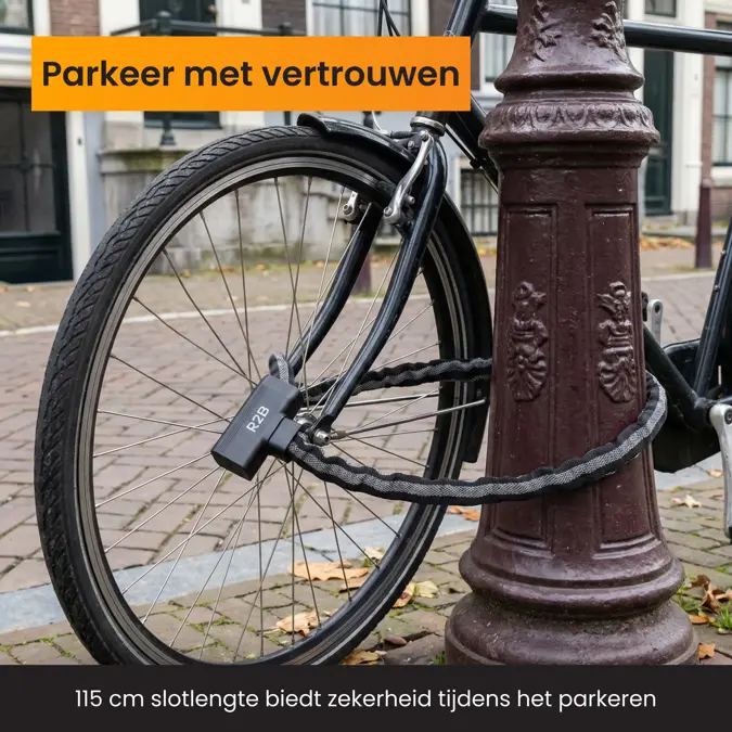 R2B Fietsslot met twee sleutels - 115 cm