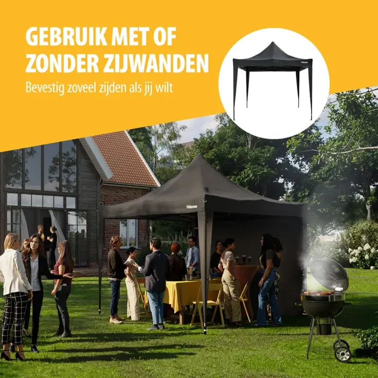 Partytent 3x3m - PT-7810 -  Premium - Antraciet