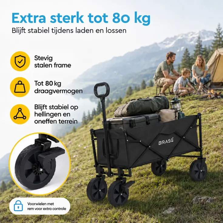 Bolderkar - Opvouwbaar -  80 KG