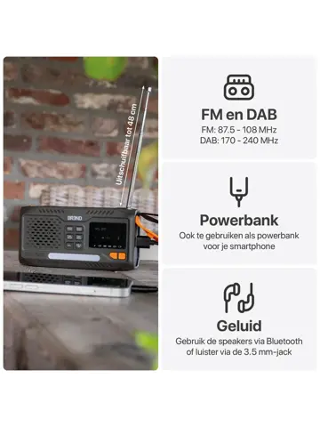 BR-2244 Noodradio met FM en DAB