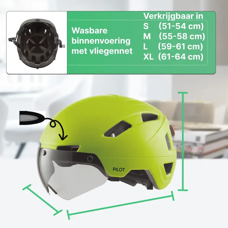 PILOT fietshelm met vizier NTA certif.