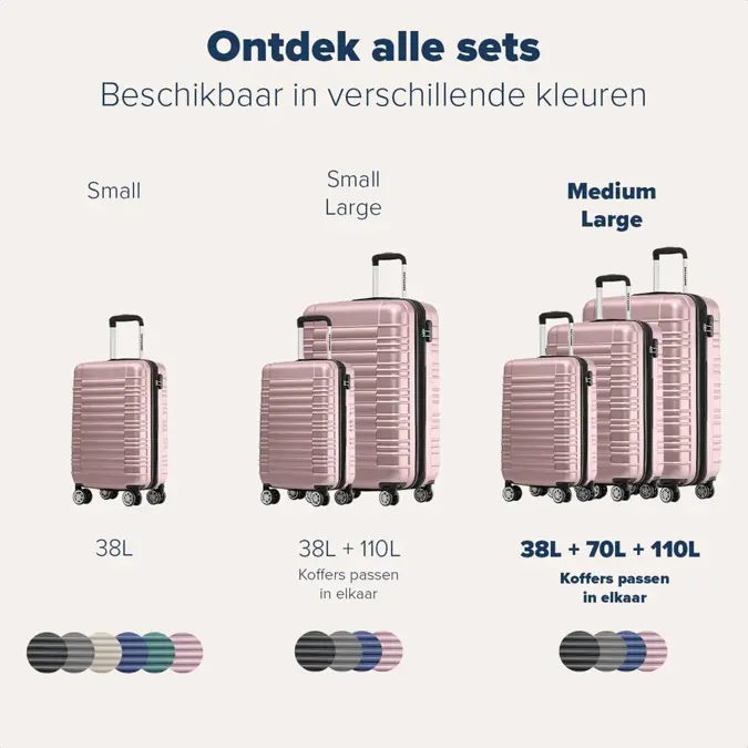 TRVLMORE Kofferset - 3 Delig - 38L