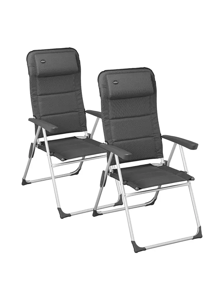 Tuinstoelen 2 stuks - 7-standen - Grijs