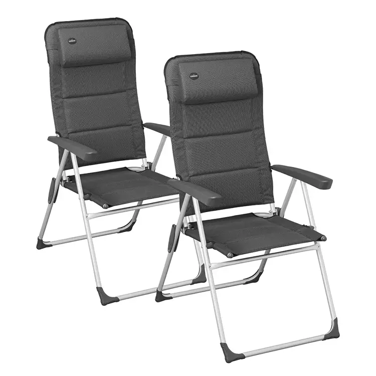Tuinstoelen 2 stuks - 7-standen - Grijs