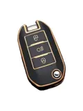 TPU Sleutelhoesje voor Peugeot goud A3B