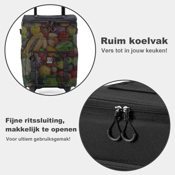 Boodschappentrolley met koelvak 32L