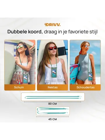 Drivv. Waterdicht Telefoonhoesje - 6.8" Groen