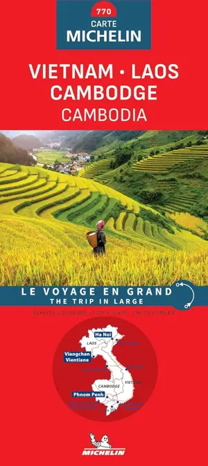 Kaart National 770 Vietnam Laos Cambodja