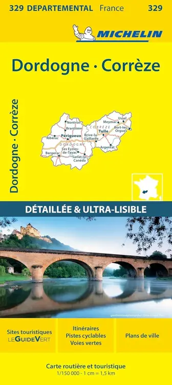 Wegenkaart Local 329 Corrèze - Dordogne