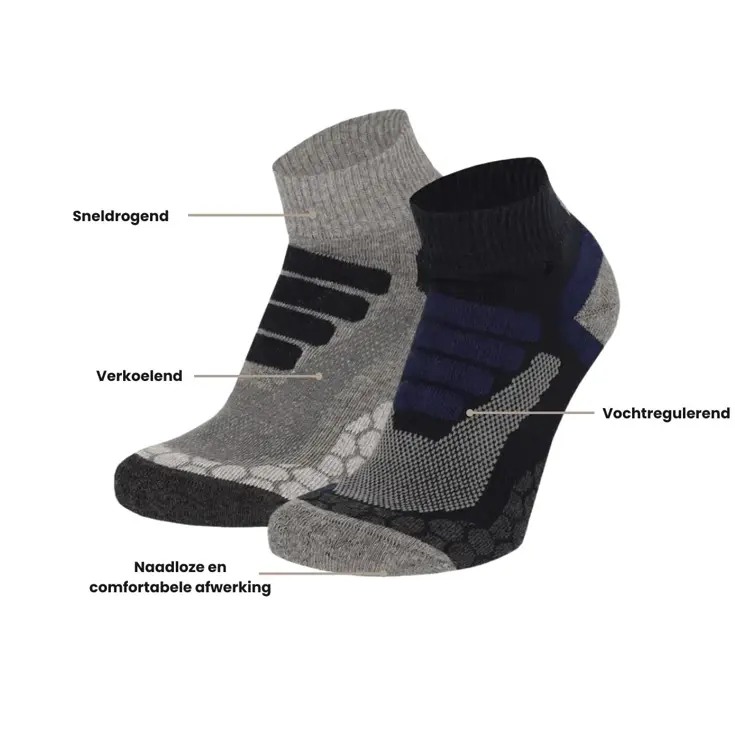 Xtreme - 2 paar - Quarter Wandelsokken