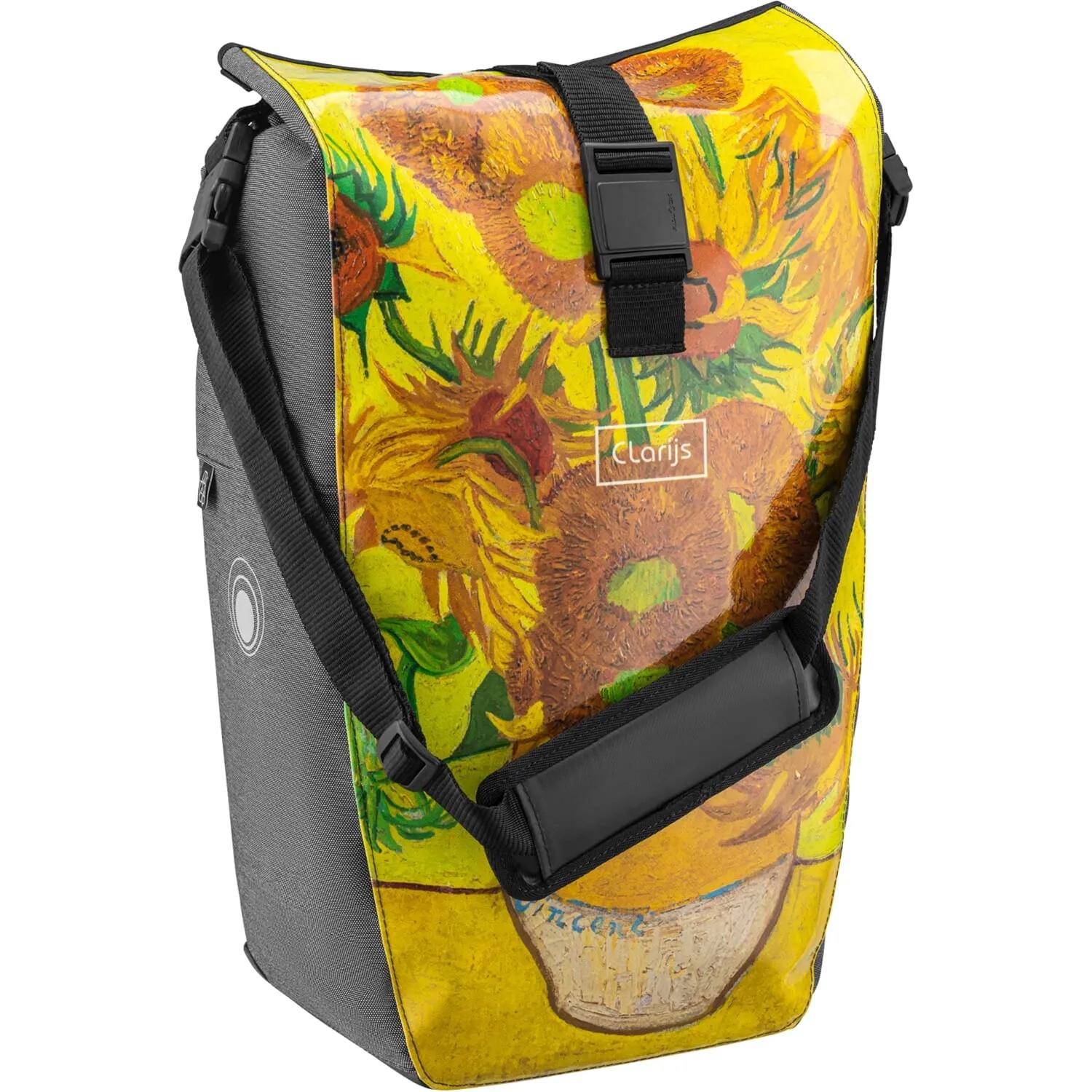 Clarijs  fietstas solobag 24L Van Gogh sunflow  Grijs main product image