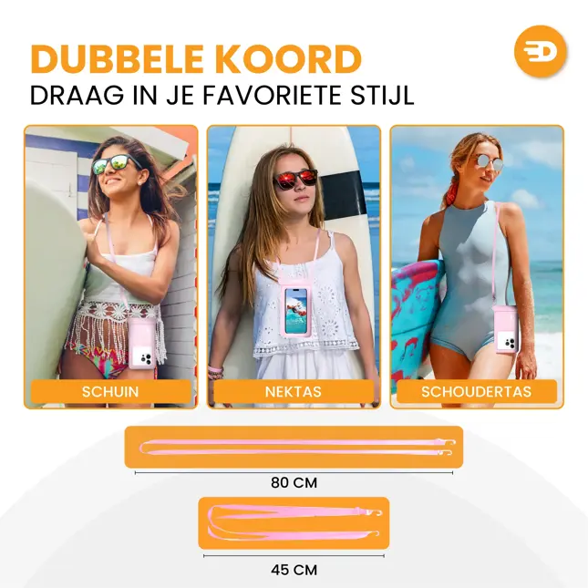 Drivv. Waterdicht Telefoonhoesje - 6.8" Roze