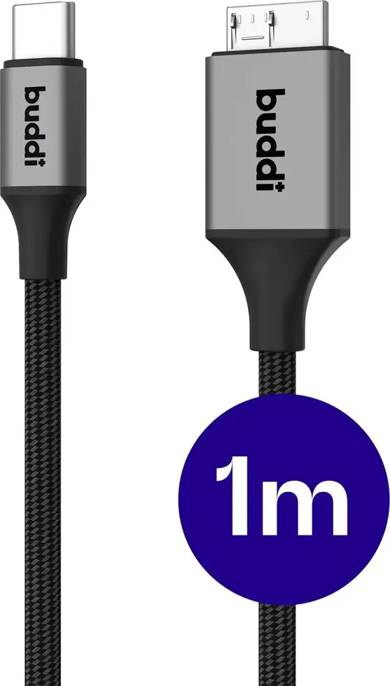 Flex USB-C naar Micro-B Kabel 1M Zwart