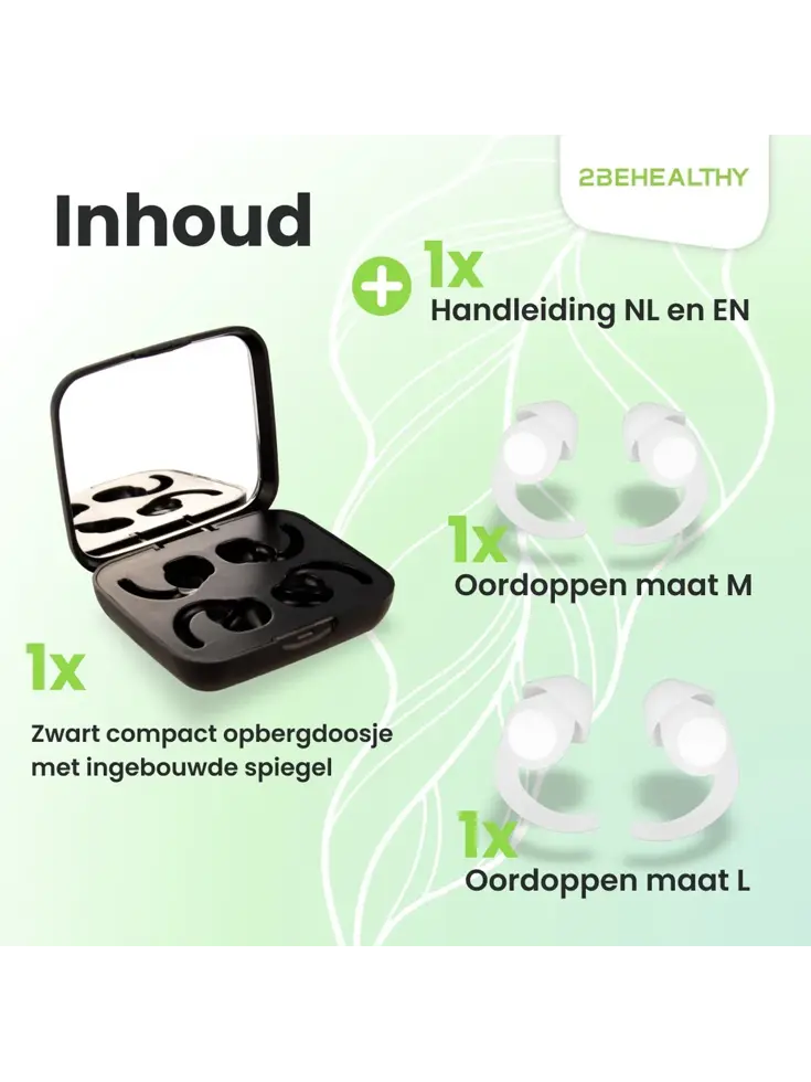 Reis/Slaap oordoppen - 2 Paar (M&L) - Wit