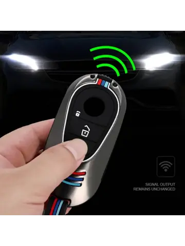 Metalen Sleutelhoesje voor Mercedes grijs, zwart C