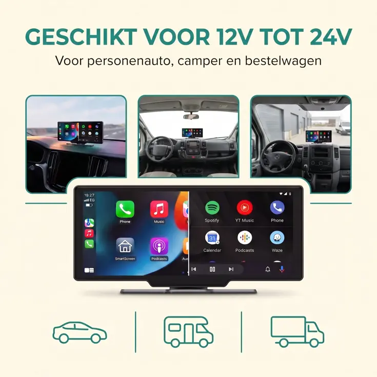 CarPlay Scherm - 10,26 Inch - 4K Dashcam - SD Card