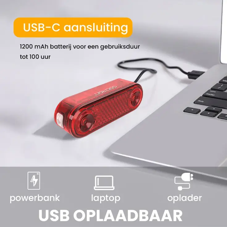 Achterlicht fiets met smart remlicht 60 Lumen