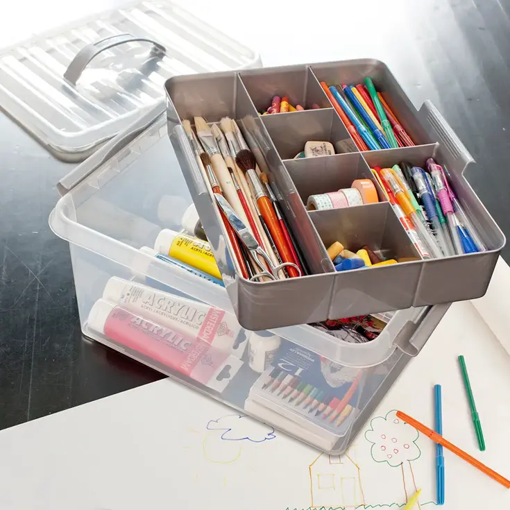 Q-line - Opbergbox met inzet - 15L - 2-delig