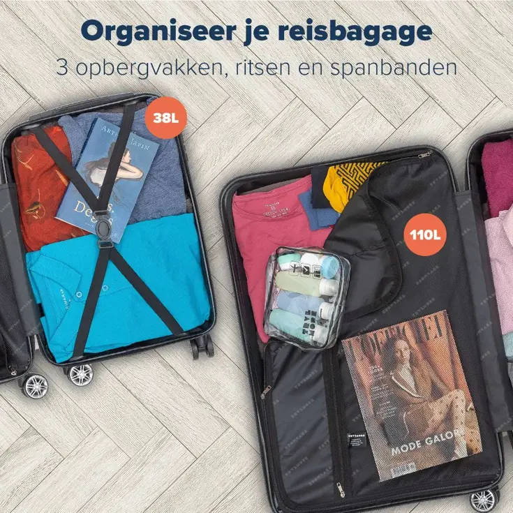 Kofferset – 2 Delig – 38L – Zwart