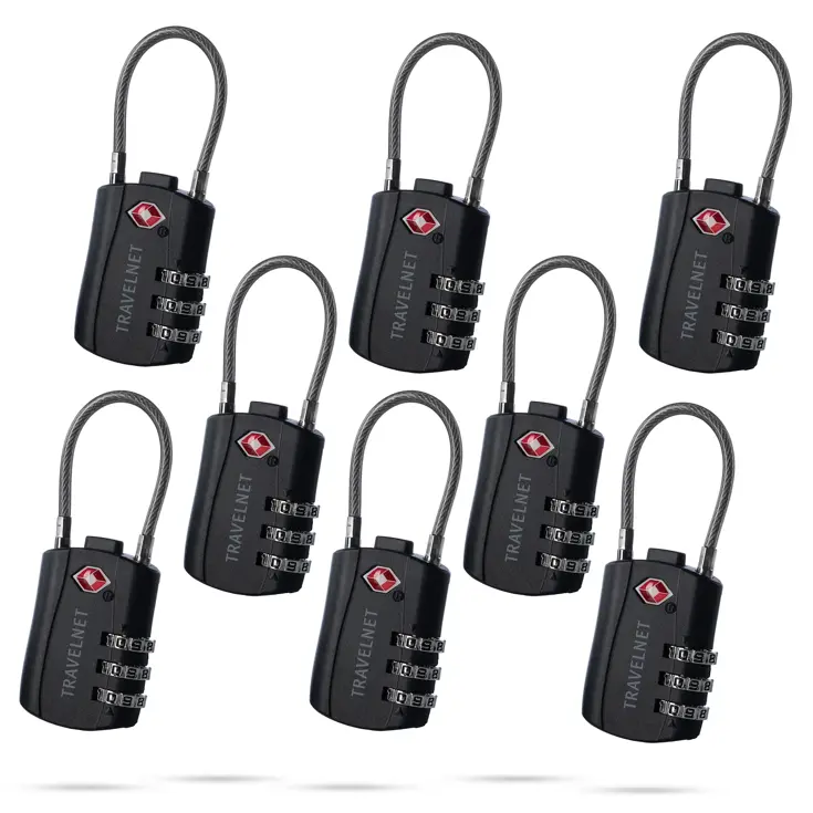 Travelnet TSA Reisslot met Cijfercode Set van 8