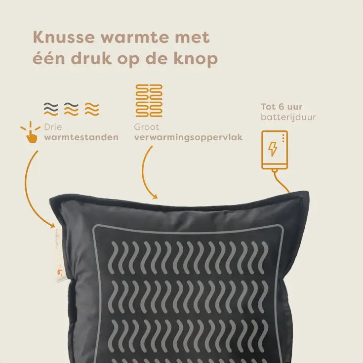 Pleafs Warmtekussen 45x45cm Plush
