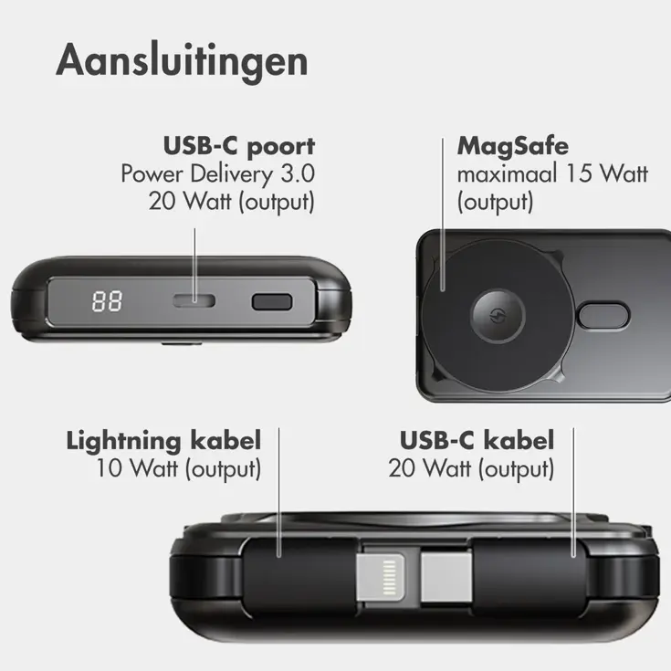4-in-1 MagSafe Powerbank - 10.000 mAh