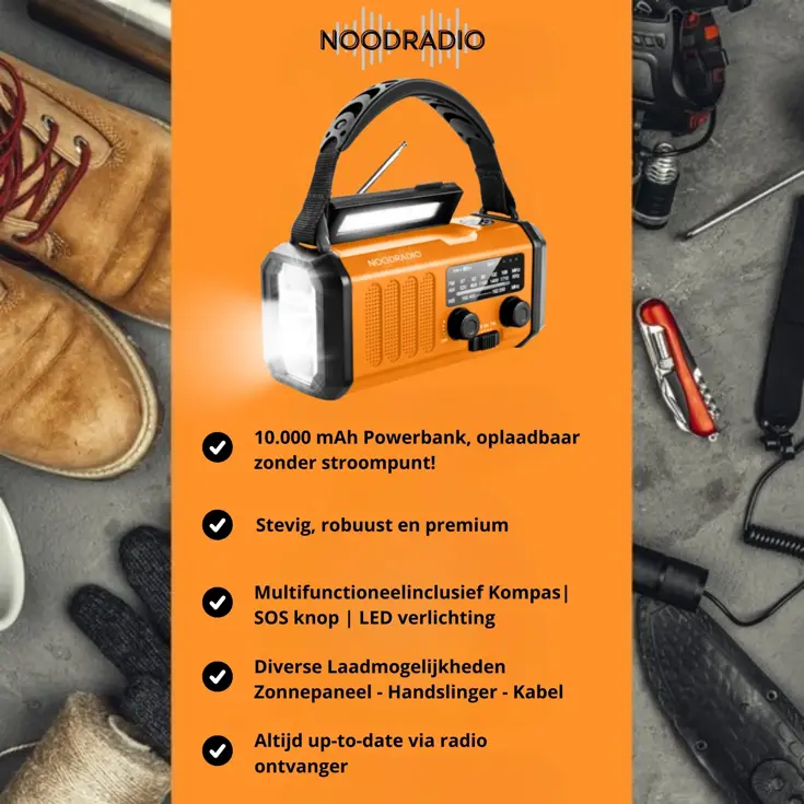 Noodradio® Solar Powerbank 10.000 mAh