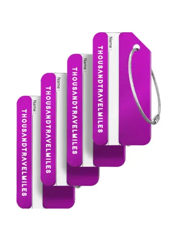 Aluminium kofferlabels – 4 stuks – Paars