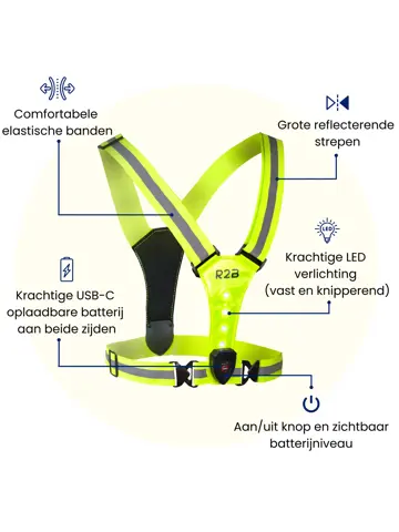 Hardloopvest met verlichting oplaadbaar
