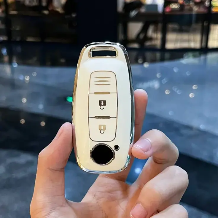 TPU Sleutelhoesje voor Nissan wit D2